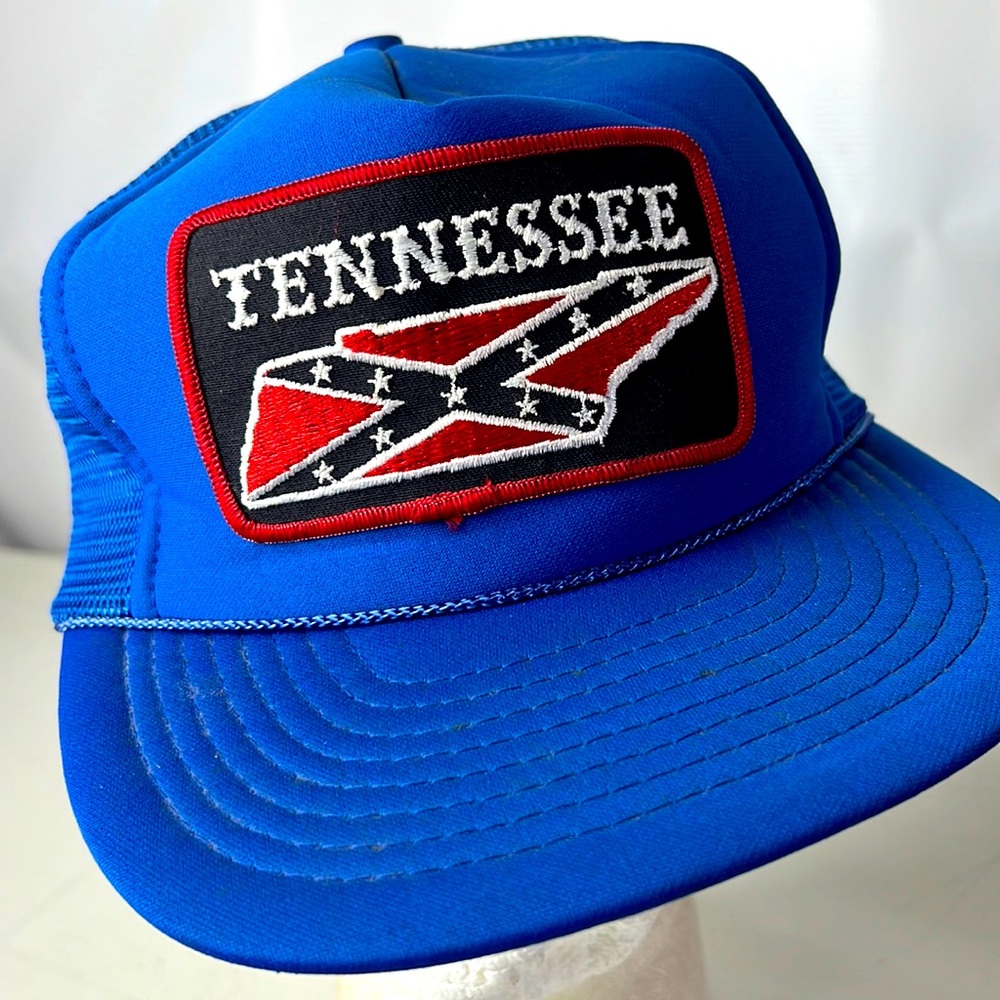 Vintage TENNESSEE Truckers Mesh Foam Hat Cap Rebel Flag Patch SnapBack